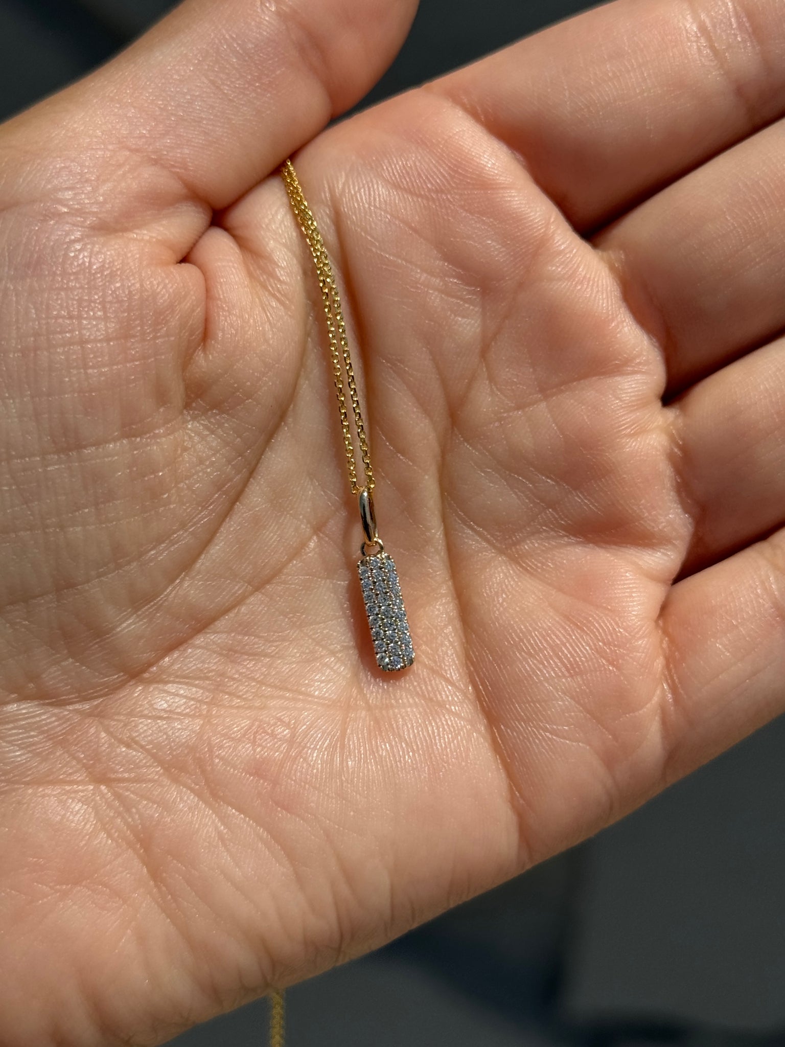 Diamond Honeycomb Small Pendant Necklace