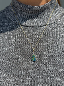 Multi-Color Opal Pendant Necklace