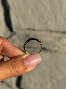 Black Enamel and Diamond Ring