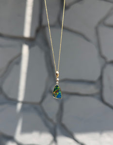 Multi-Color Opal Pendant Necklace