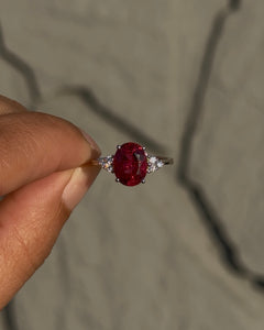 Oval Pink Tourmaline Ring