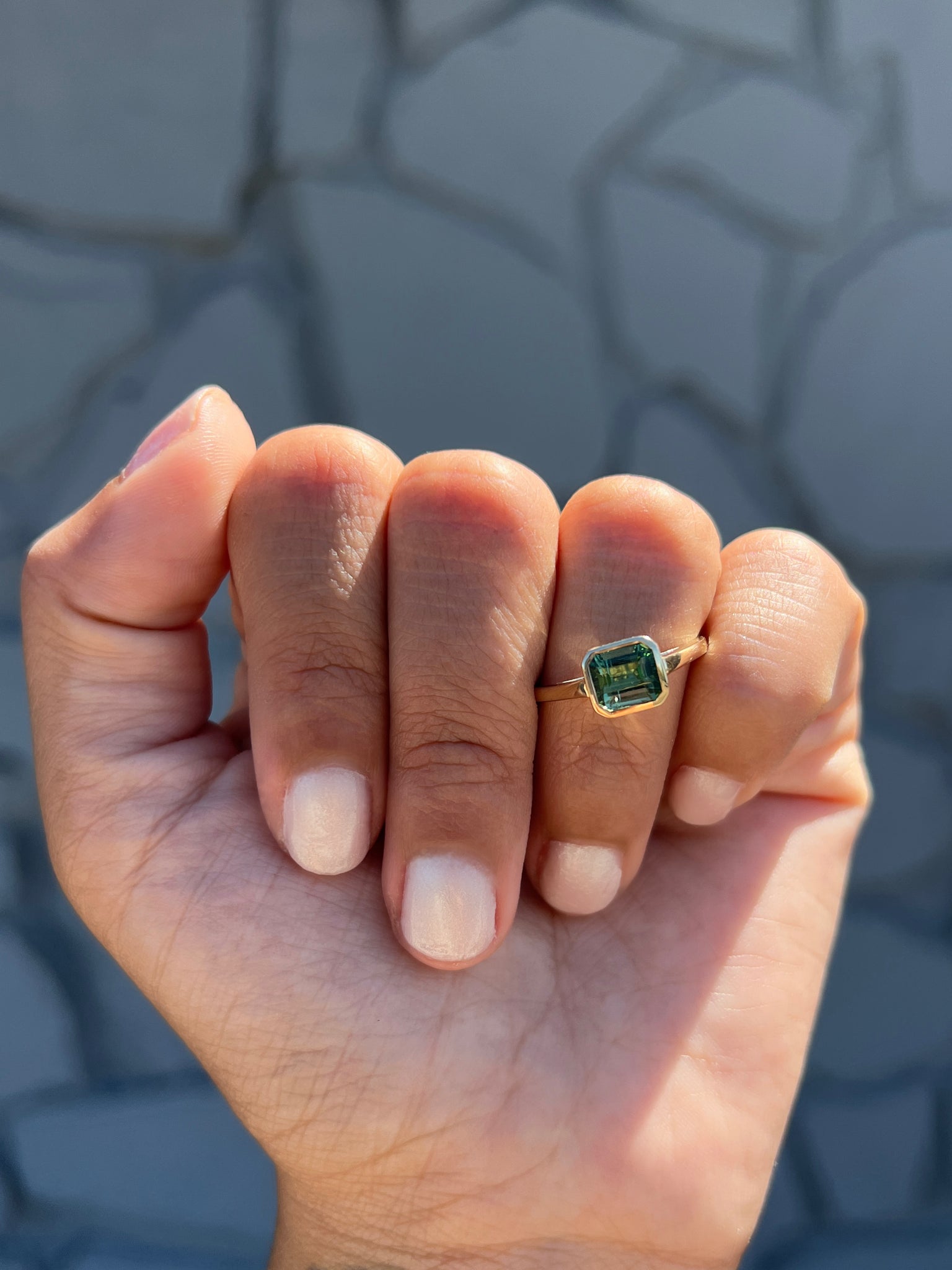 Buy Genuine Green Tourmaline Square Shape Faceted Gemstone / 925 Sterling  Silver Ring Tourmaline / Engagement Ring / Wedding Band for Her Online in  India - Etsy